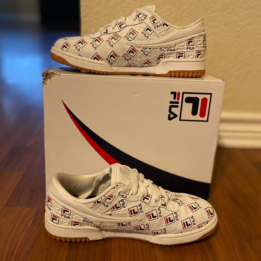 Red, White and Blue Fila Shoes